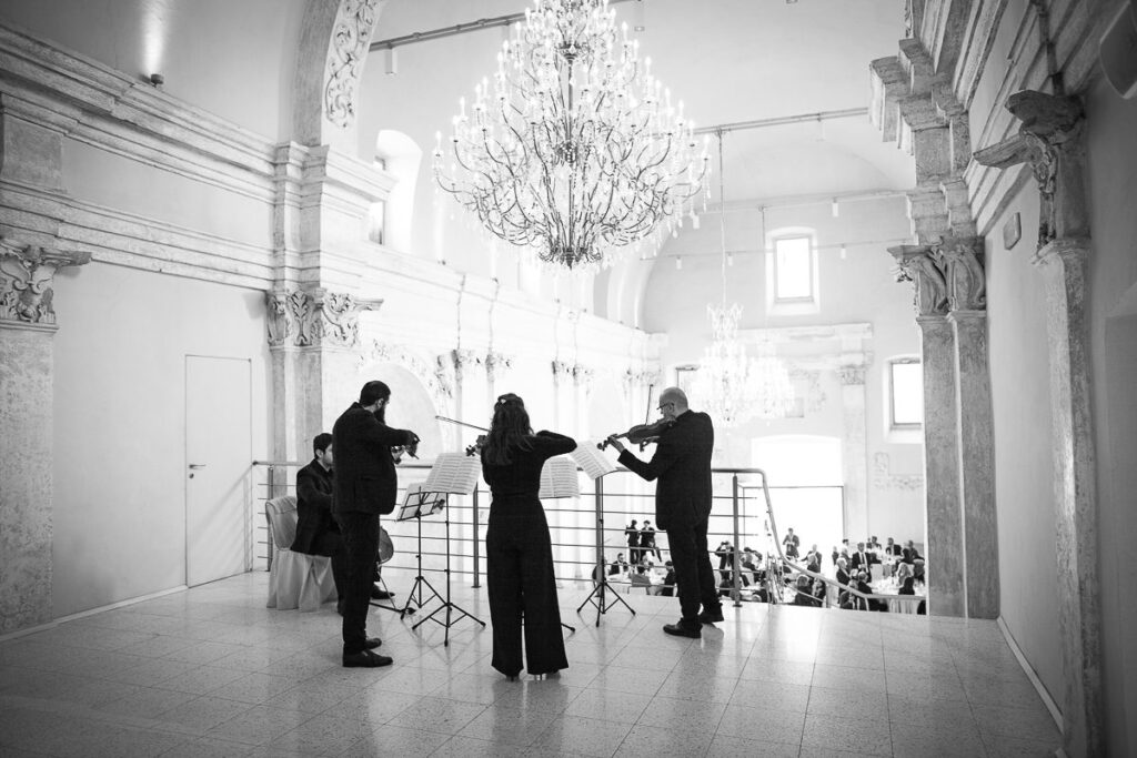 Quartetto Artemisia durante una cena di gala al Castello degli Angeli